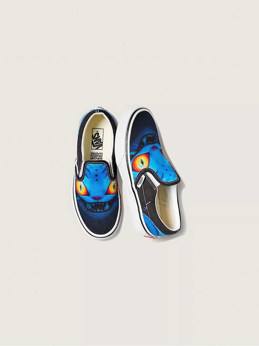 Vans KPop Demon Hunters Slip On Derpy Tiger Little Kids Blue White size 13 NEW